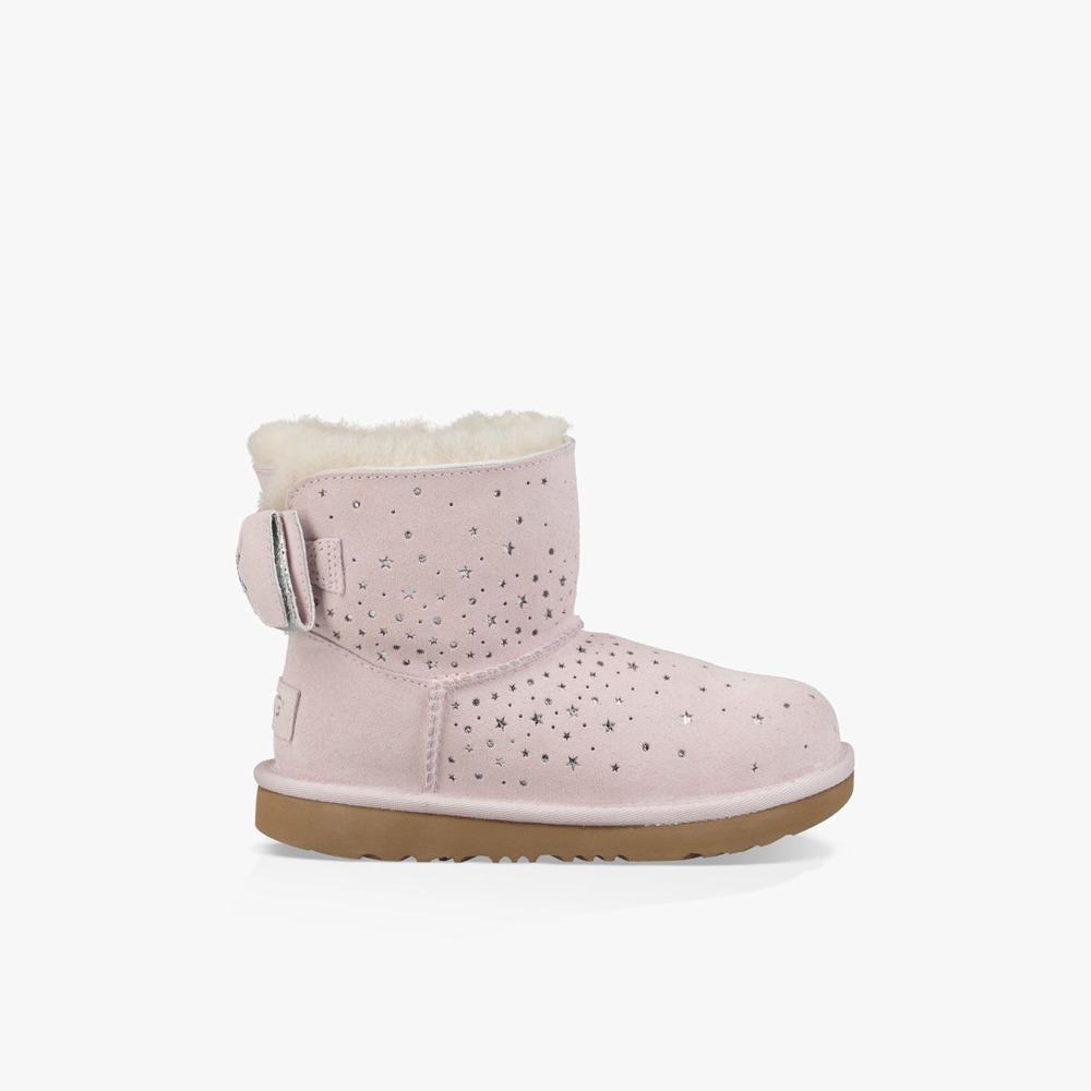 Bottes UGG Stargirl Classic Mini II Bow Fille Rose Soldes 996RHIFJ